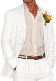 Casual Beach Wedding 2 Piece Linen Men Suits