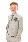 ly1120 Summer Casual Linen 3 Piece Boys Suit Jacket Vest Pant Set