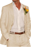Casual Beach Wedding 2 Piece Linen Men Suits