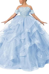 Tulle Flower Girl Dresses for Wedding Lace Applique Princess