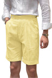 Seersucker Striped Expandable Waist Men's Summer Shorts