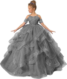 Tulle Flower Girl Dresses for Wedding Lace Applique Princess