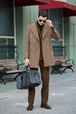 Men's Wool Coat Winter Double Breasted Long Coat