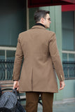 Men's Wool Coat Winter Double Breasted Long Coat