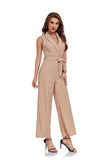 ly1381 Champagne Women’s Sleeveless High Waist Wide Leg Romper