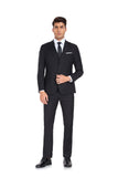 ly1352 Trajes de 3 piezas ajustados para hombre, para fiesta de padrinos de boda, de negocios, color negro
