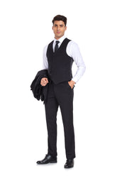 ly1347 Black Stripe Men's 3 Piece Set for Party, Wedding and Business