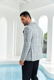 ly1096 Light Grey Casual Men's Double Breasted Blazer
