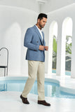 ly1097 Fashion Blue Men's Double Breasted Blazer