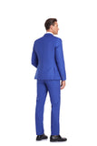 ly1341 Traje de boda de dos botones azul real de 2 piezas para hombre, chaqueta y pantalones