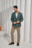ly1087 Sage Green Wedding Formal Men's Double Breasted Blazer