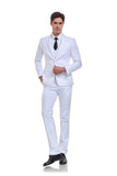 White Gentleman's Groomsmen Party Business Banquet 3 Piece Men Suits