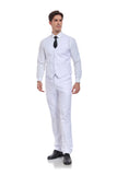 ly1319 Traje de hombre blanco de 2 piezas, conjunto de chaleco y pantalones, traje informal ajustado con cuello en V y chaleco