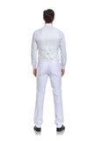 ly1319 Traje de hombre blanco de 2 piezas, conjunto de chaleco y pantalones, traje informal ajustado con cuello en V y chaleco
