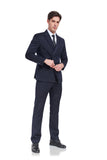 ly1321 Navy Stripe Men's 3 Piece Suit Set