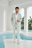 Seersucker Striped Blazer Pants 2 Piece Men's Summer Suit(upgrade version)