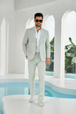Seersucker Striped Blazer Pants 2 Piece Men's Summer Suit(upgrade version)