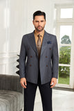 ly1076 Double Breasted Grey Men's Blazer