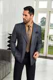 ly1076 Double Breasted Grey Men's Blazer