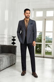 ly1076 Double Breasted Grey Men's Blazer