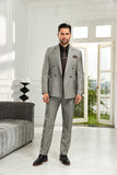 ly1024 Grey Business Formal Double Breasted 2 Pieces Men's Suits