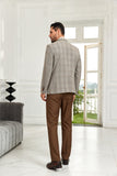 ly1062 Grey Plaid Two Button Mens Blazer Suit