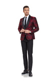 ly1330 Burgundy Unique Patterned Men's Blazer for Party, Wedding and Business