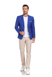 ly1345 Royal Blue Men's Two Button Blazer for Party, Wedding and Business
