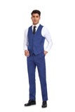 ly1348 Royal Blue Stripe Men's 3 Piece Set for Party, Wedding and Business