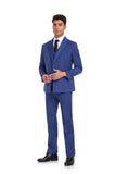 ly1348 Royal Blue Stripe Men's 3 Piece Set for Party, Wedding and Business
