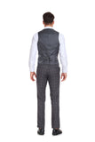 ly1351 Grey Plaid Men's 3 Piece Set for Party, Wedding and Business