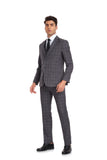 ly1351 Grey Plaid Men's 3 Piece Set for Party, Wedding and Business