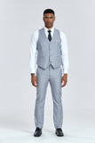 ly1310 Light Grey Two Button Wedding 3 Pieces Slim Fit Men Suits