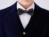 ly1559 Navy Boys Single-Breasted Velvet Blazer