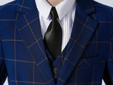 ly1565 Blue Plaid Boys Formal Blazer, Affordable School Jacket