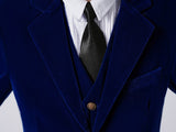 ly1719 Royal Blue Velvet 5 Piece Boy's Formal Boys Suits