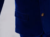ly1719 Royal Blue Velvet 5 Piece Boy's Formal Boys Suits