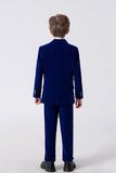 ly1719 Royal Blue Velvet 5 Piece Boy's Formal Boys Suits