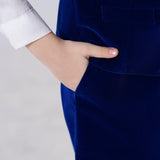 ly1719 Royal Blue Velvet 5 Piece Boy's Formal Boys Suits