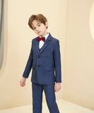 ly1598 Blue Plaid Elegant Formal 5 Piece Boys Suits
