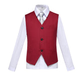Wedding Burgundy 3 Buttons Boys Girls Fully Lined Formal Suit Vest