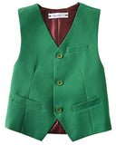 ly1754 Green 3 Piece Kids Boys' Formal Fit Blazer Vest and Pants Dress Suits Set