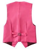 ly1737 Pink 4 Piece Boys' Formal Suit Set with Vest Pants Dress Shirt and Tie BS43