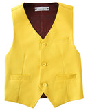ly1742 Yellow 4 Piece Boys' Formal Suit Set with Vest Pants Dress Shirt and Tie BS51