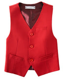 ly1757 Red 3 Piece Kids Boys' Formal Blazer Vest and Pants Dress Suits Set