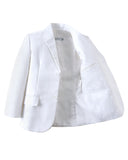 ly1761 White 3 Piece Kids Boys' Formal Blazer Vest and Pants Dress Suits Set