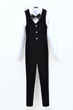 ly1420 Black Velvet 2 Piece Kids Boys' Vest and Pants Dress Suits Set