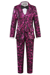 Fuchsia Unique Patterned Party Banquet 5 Piece Boys Suits