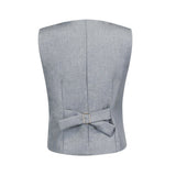 ly1608 Traje formal clásico gris claro de 4 piezas para niño con chaleco, pantalones, camisa y corbata