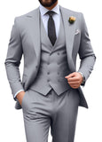 Mens Suit Slim Fit 3 Piece Suit Men Formal Tuxedo Set Casual Wedding Prom Groom Suits